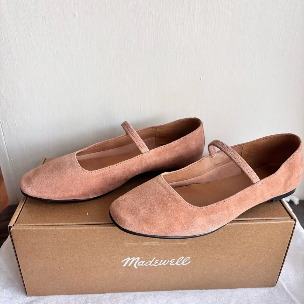 Madewell Gorgeous Greta Ballet Flat Mary Jane Nude Sand Color - Picture 3 of 9